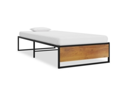 Estructura De Cama Sin Colchón Metal Negro 100x200 Cm