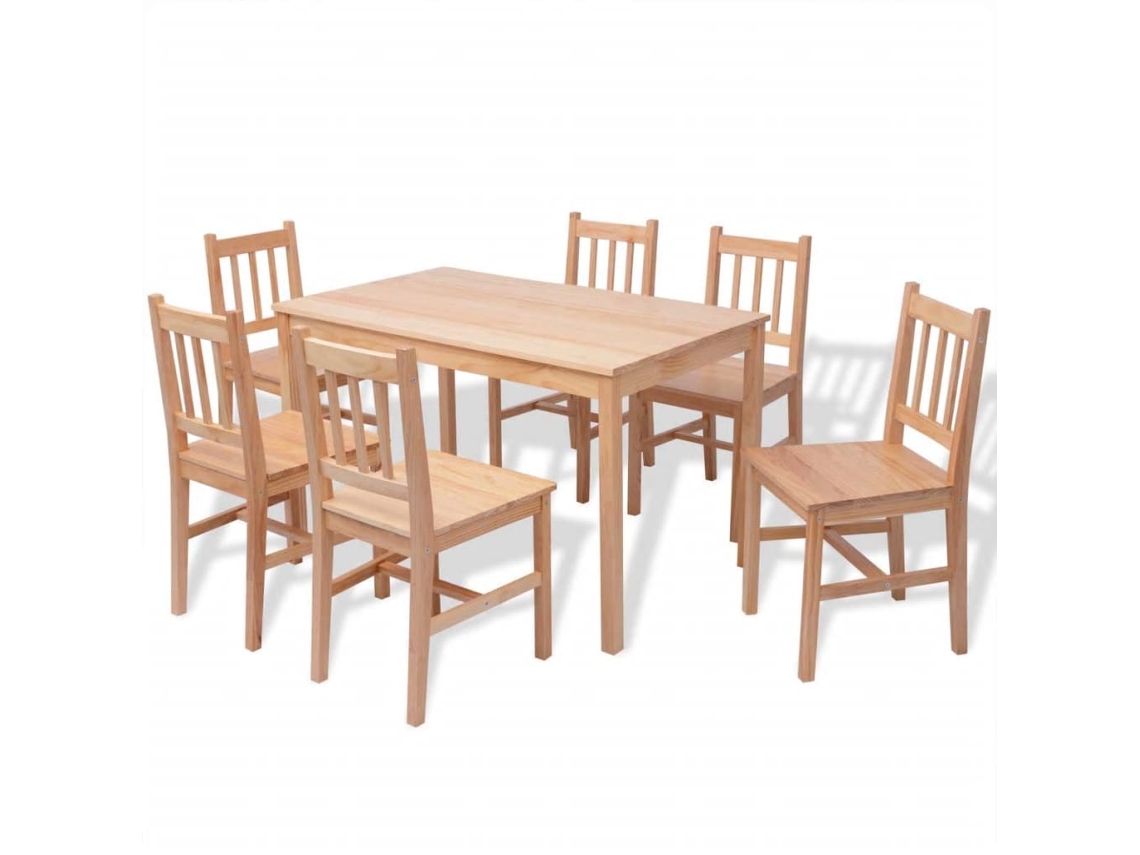 Maison Exclusive - Conjunto De Comedor 7 Piezas Madera De Pino