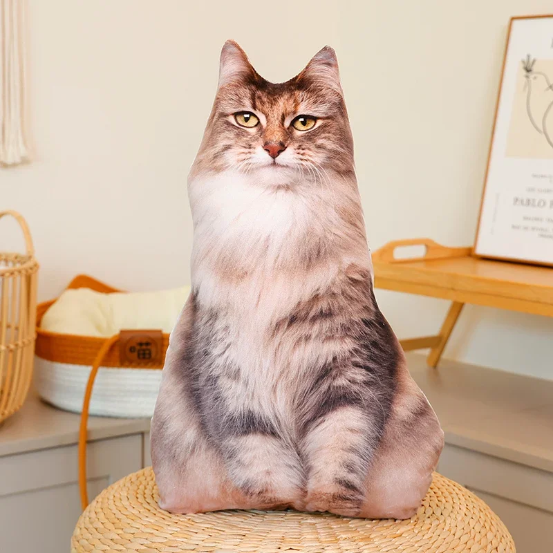 (estilo 2, 48 Cm) Peluche De Gato 3d Realista Con Relleno Suave