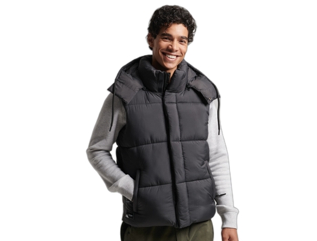 Chaleco para Hombre SUPERDRY (Poliéster - S - Negro)