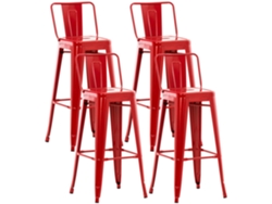 Juego de 4 taburetes de bar CLP Mason rojos