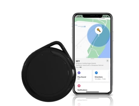 ELKUAIE Buscador de llaves, funciona con Apple Find My (solo iOS), batería reemplazable, modo perdido, rastreador GPS para niños, equipaje, billete...