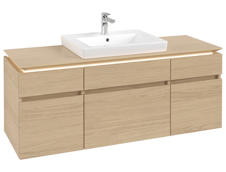 Módulo de lavabo Villeroy &amp Boch Legato B685 1400x550x500mm lavabo central iluminación LED