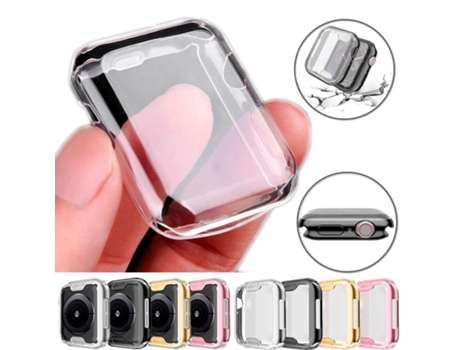 Carcasa de Reloj SLOWMOOSE Transparente para Apple Watch Série 3 2 1 38Mm 42Mm 360 Protector Full Soft Clear Tpu (Azul - Série 456 Se 44Mm)