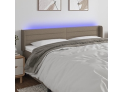 Cabecerocabecero De Camapanel De Cabecera Con Led De Tela Gris Taupe 203x16x78/88 Cm