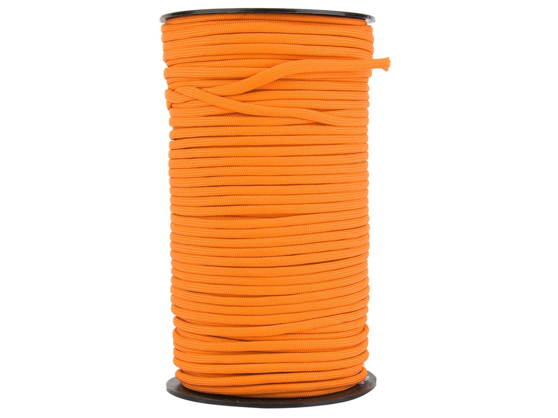 Cuerda de escalada de 7 hebras de 4 mm y 100 m, equipo de supervivencia para senderismo al aire libre (naranja)