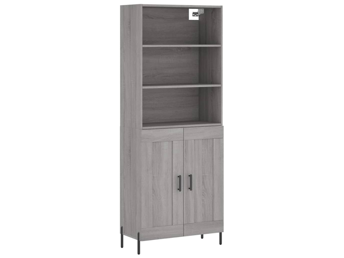 Aparador Alto Madera Contrachapada Gris Sonoma 69.5X34X180 cm VIDAXL