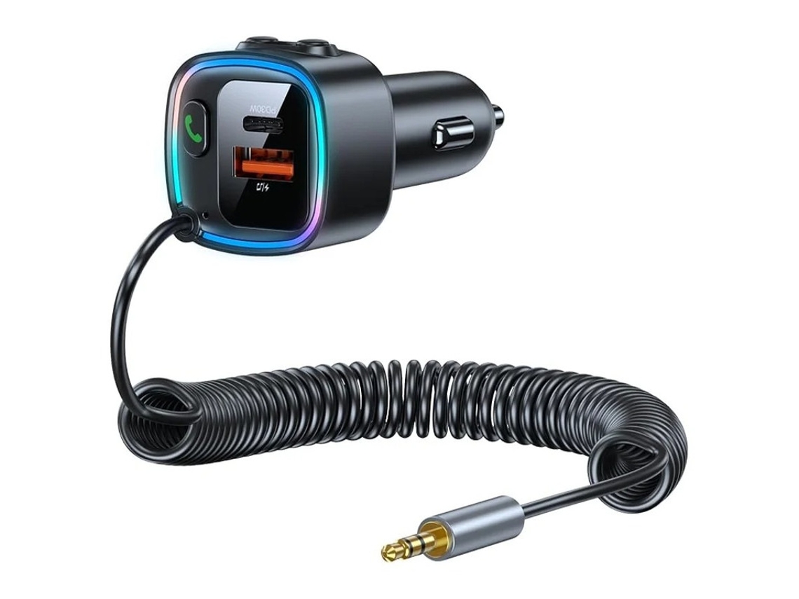 Adaptador De Carro Bluetooth 5.4 Aux, Usb Duplo C/a, Viva Voz, Suporte Para Unidade Flash Usb Yizhood (preto)