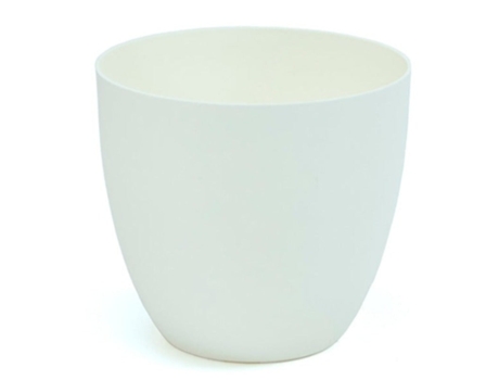 PLASTIKEN TES - Maceta Redonda Cuenco Diámetro 26 cm Capacidad 95L Blanco