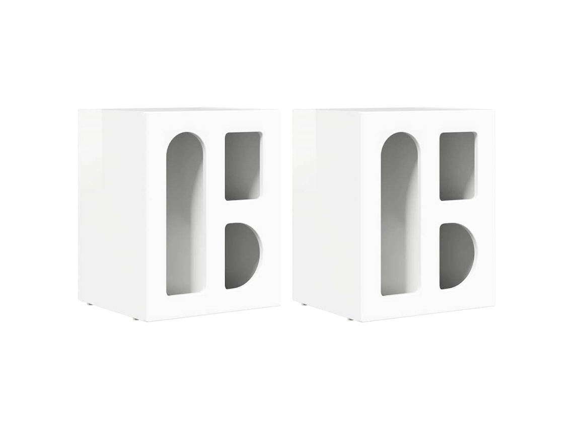 Juego de 2 mesitas de noche blancas brillantes con MAISON EXCLUSIVE (40x35x50 cm)