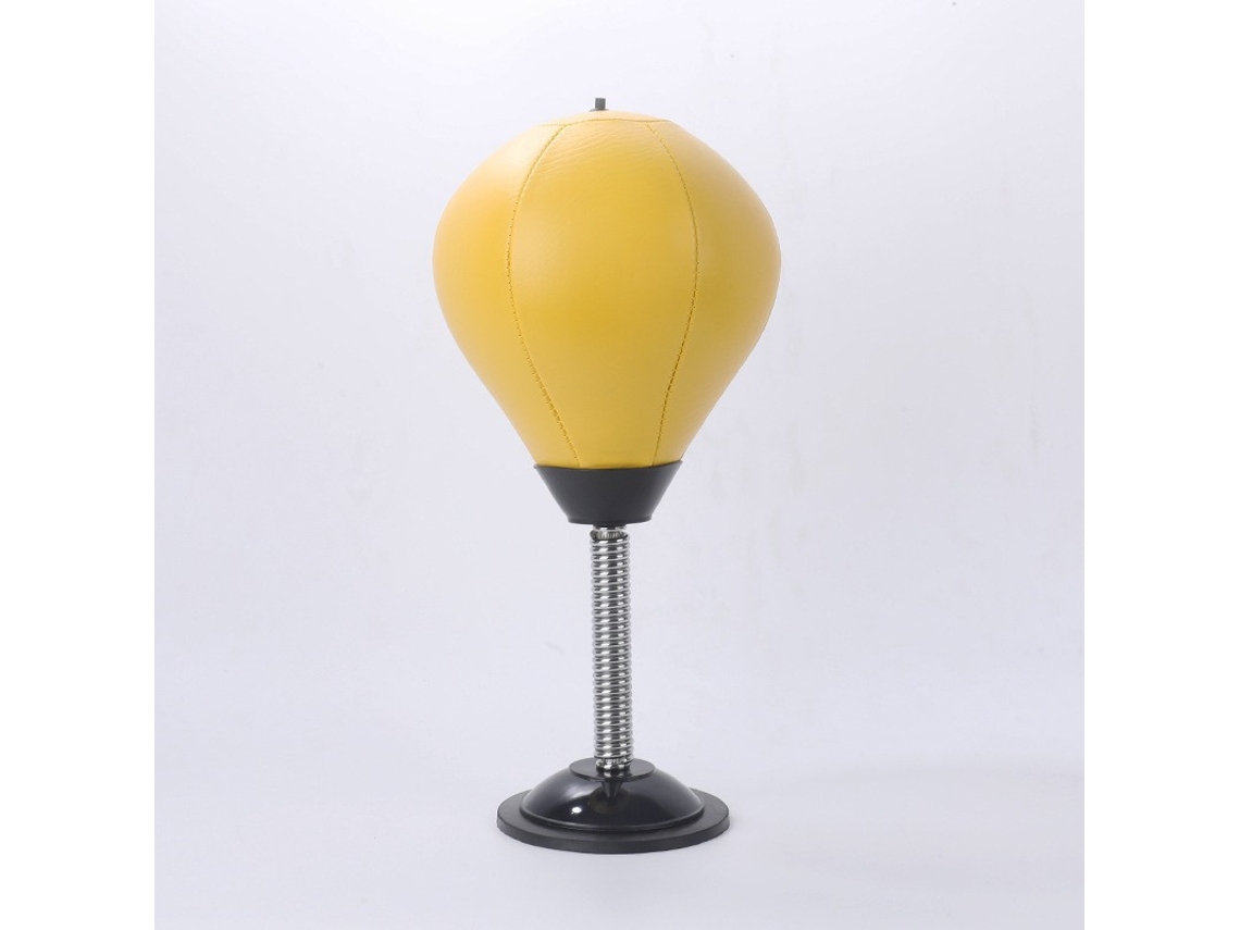Saco de Boxeo Inflable con Ventosa para Mesa, Ideal para Entrenamiento y Alivio del Estrés CUICH (Amarillo)