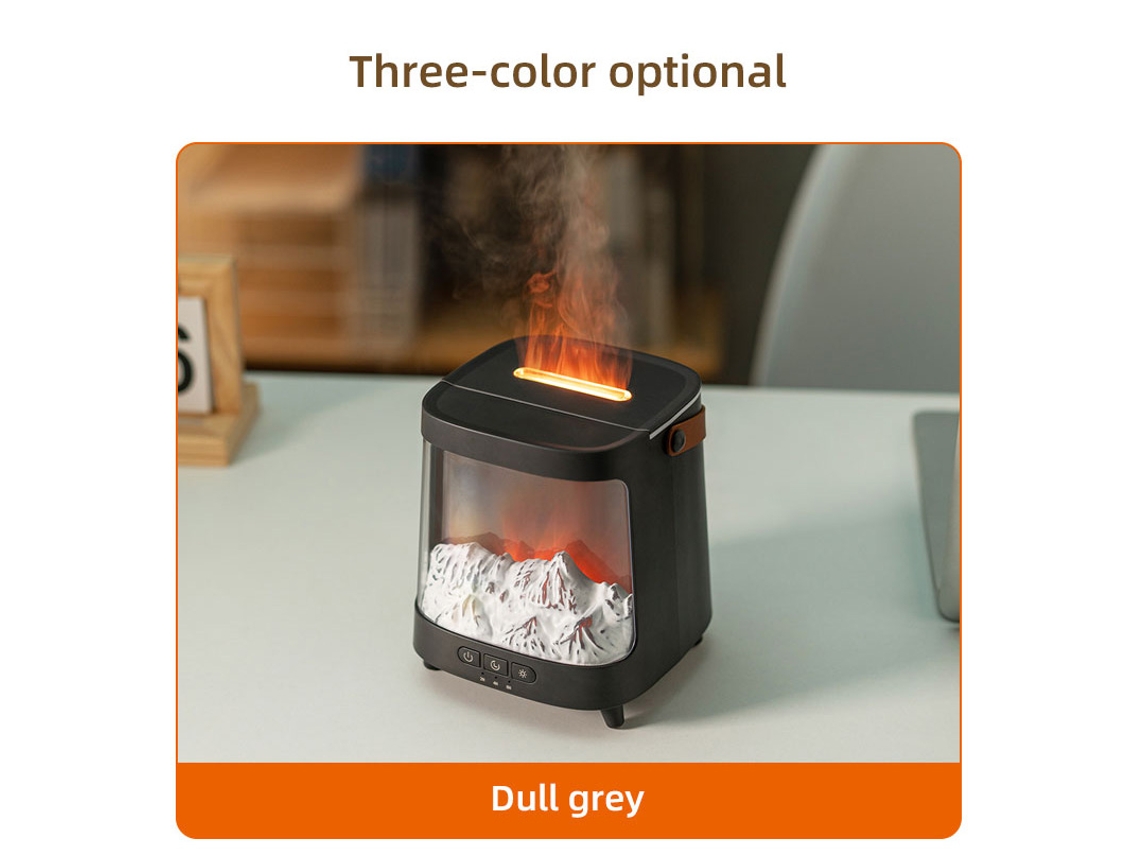 Humidificador de aire Aurora Flame, difusor de aroma, chimenea de carbón con control remoto, difusor de aceites esenciales Mdug (negro)