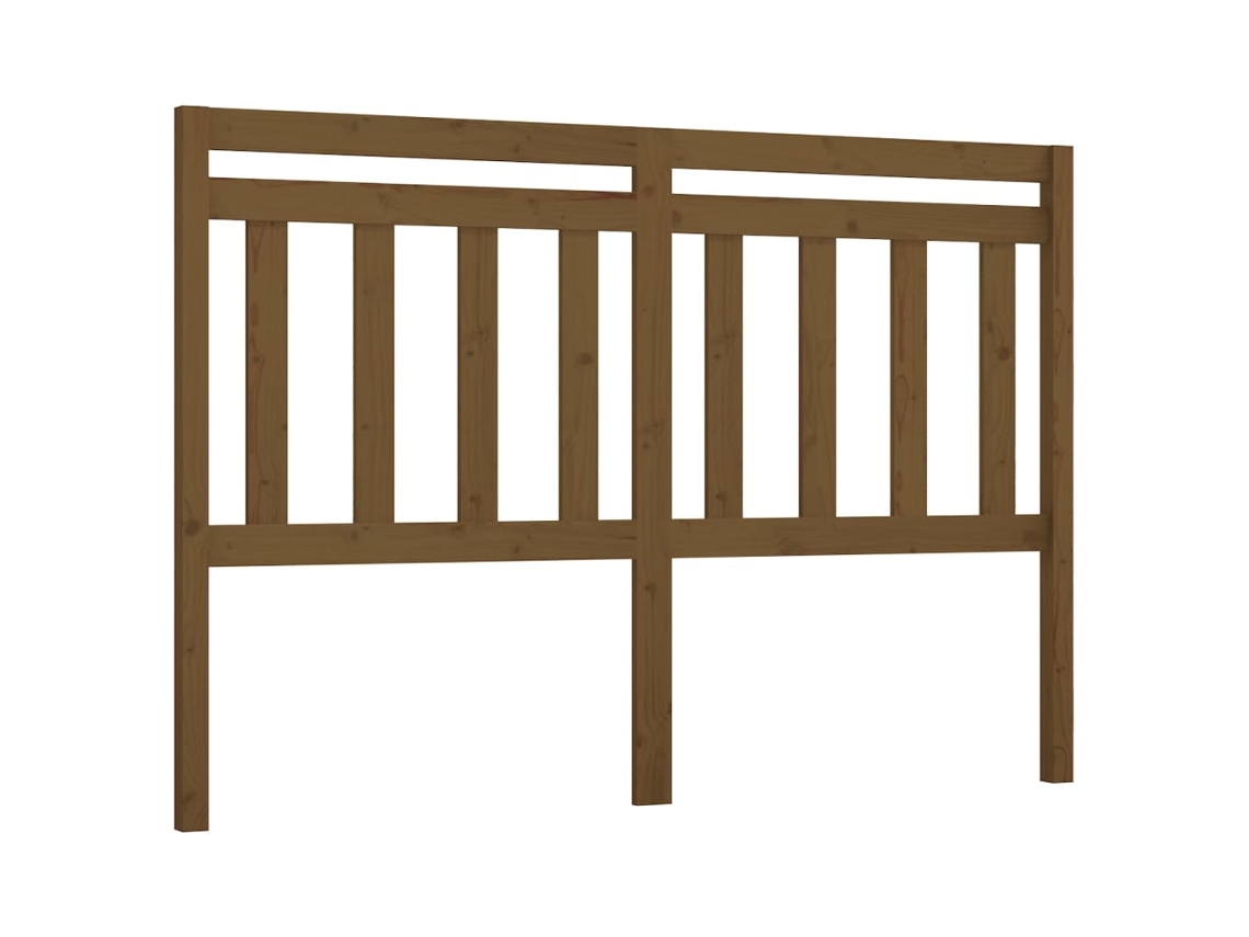 Cabecero de cama MAISON EXCLUSIVE en pino macizo color miel, 126x4x100 cm