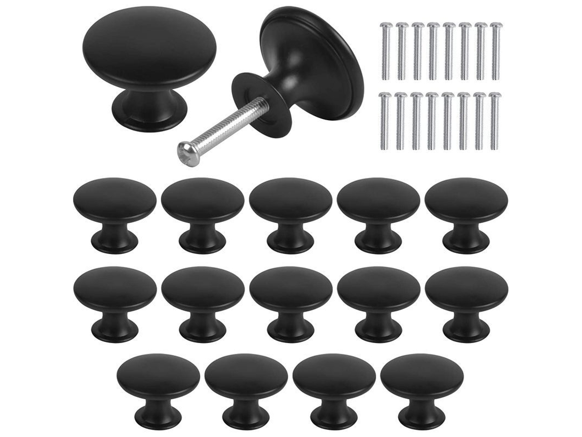 2026altiro-16 Tapas Para Extremos De Armarios, Tapas De Estilo Antiguo, Tiradores De Cajones De 30 Mm, Tapas Redondas Para Muebles, Color Negro.