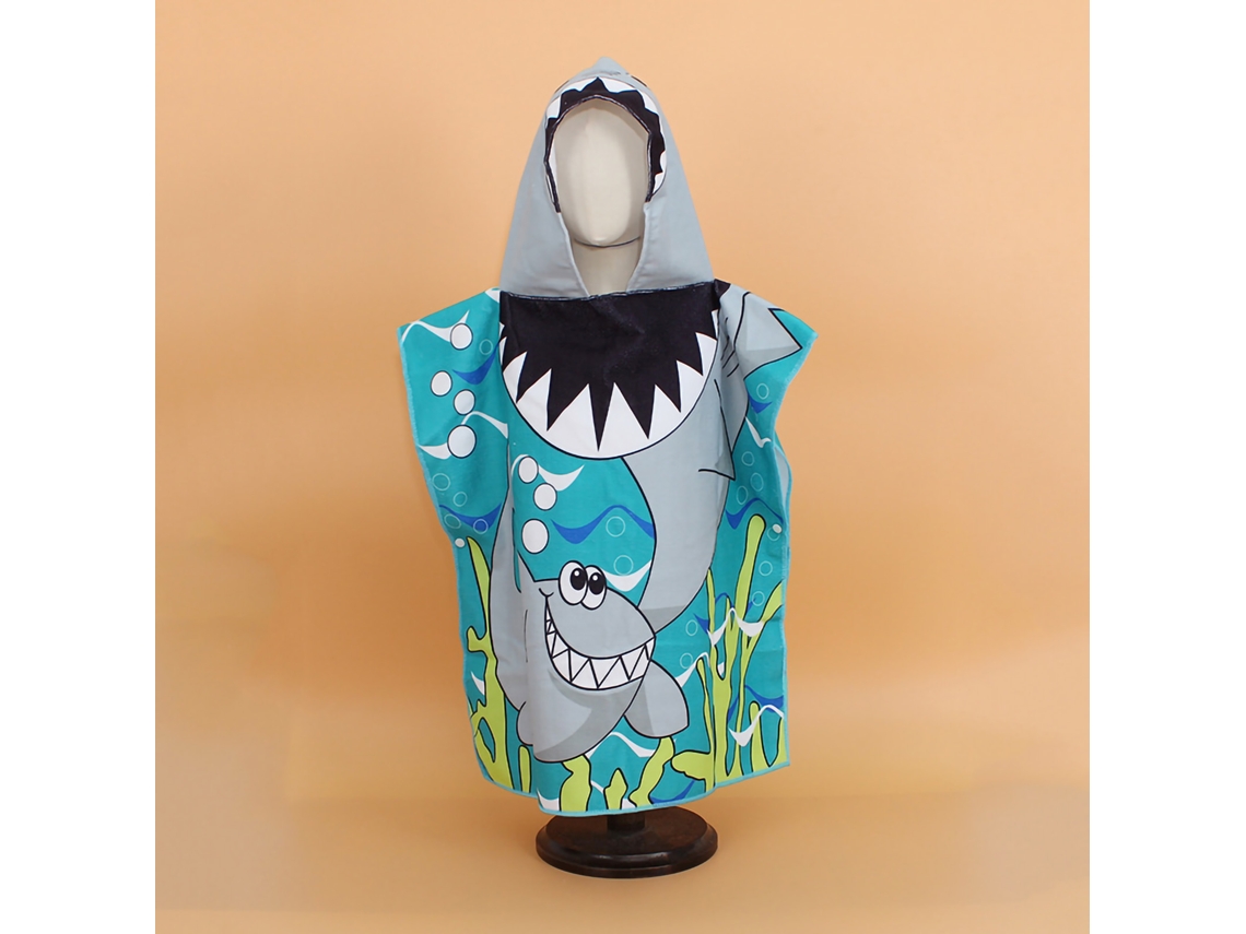 Toalla de baño con capucha Rebe Baby, suave, absorbente, de secado rápido, de algodón, unisex, para niños, con estampado de tiburones, 60x120cm