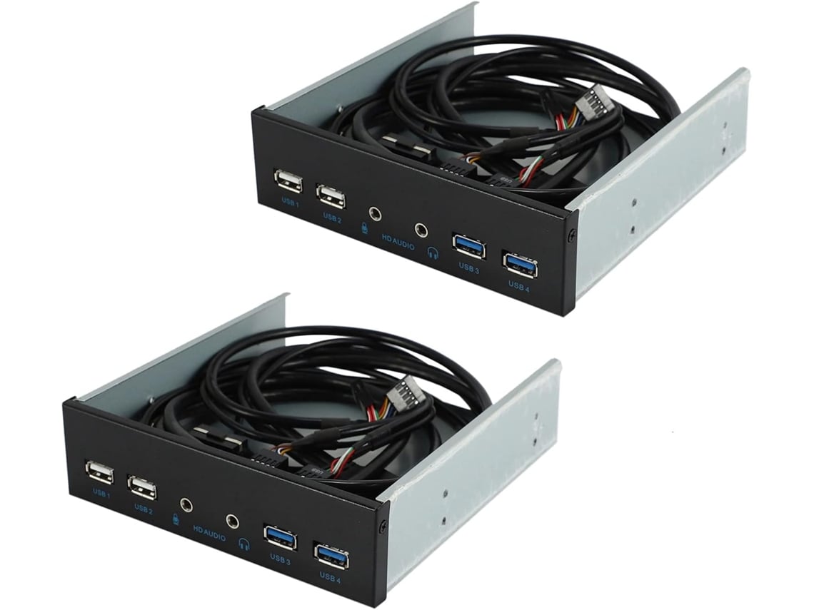 2 Paneles Internos Para Carcasa De Ordenador De Sobremesa De 5,25 Pulgadas Con 2 Concentradores Usb (puertos 3.0 Y 2.0)
