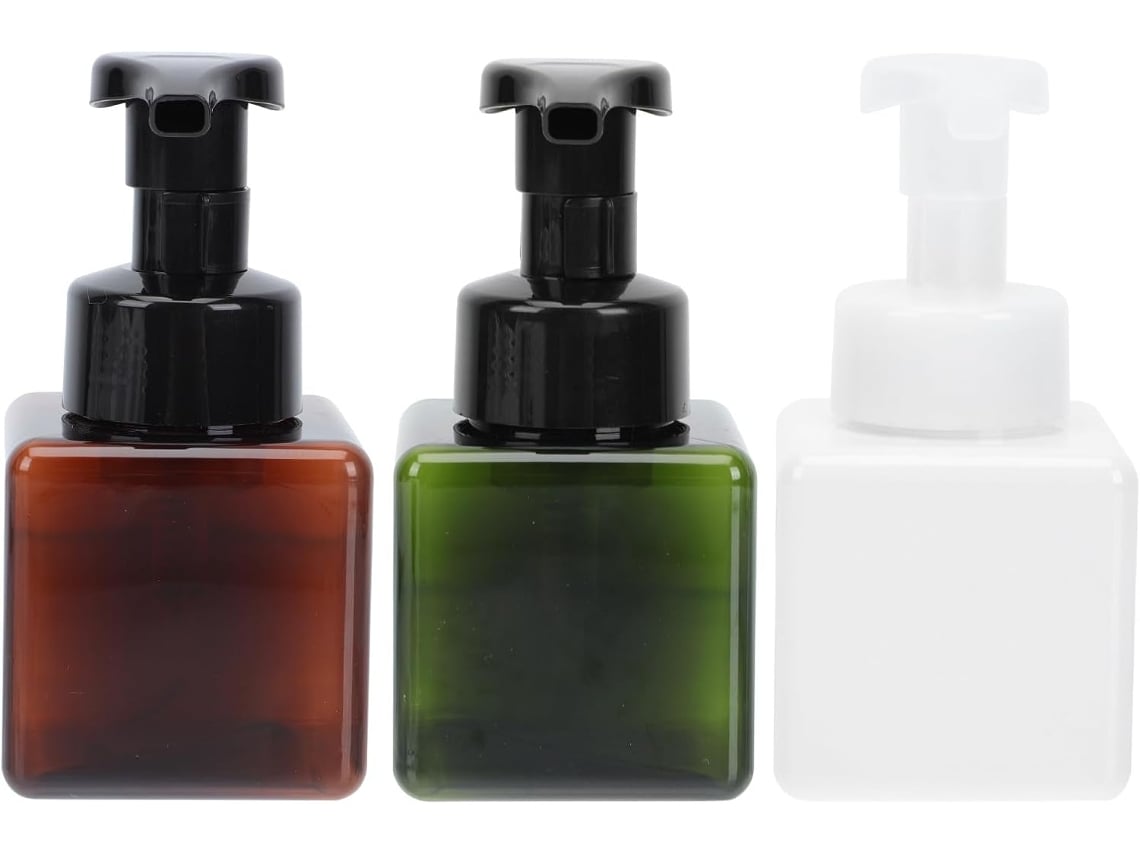 Nuobesty Com 3 Dispensadores De Sabonete Líquido Espumante, Frascos Quadrados Vazios De 250 Ml Com Bomba Dosadora.
