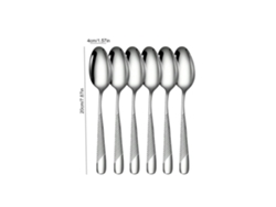 (6 Cucharas) Juego De Cubiertos De Acero Inoxidable Silver Star Diamond: Cuchillo, Tenedor Y Cuchara