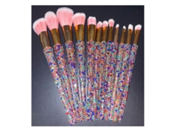 Juego de diamantes de imitación, brochas brillantes, juego de brochas para base cosmética, 12 piezas, Color 4 LUUCOZK