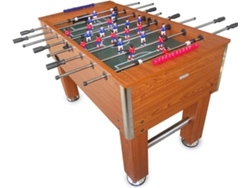 DEVESSPORT Futbolín Salón Semi Profesional Marrón – 22 jugadores piernas separadas, estructura MDF 140×76×88 cm