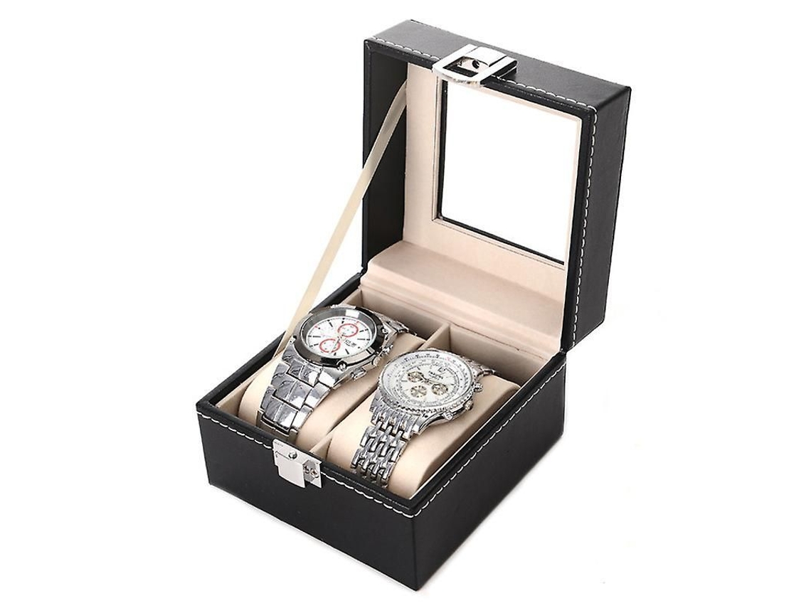 Estuche Para Reloj De Piel Sintética Con 2 Compartimentos Para Guardar El Reloj.