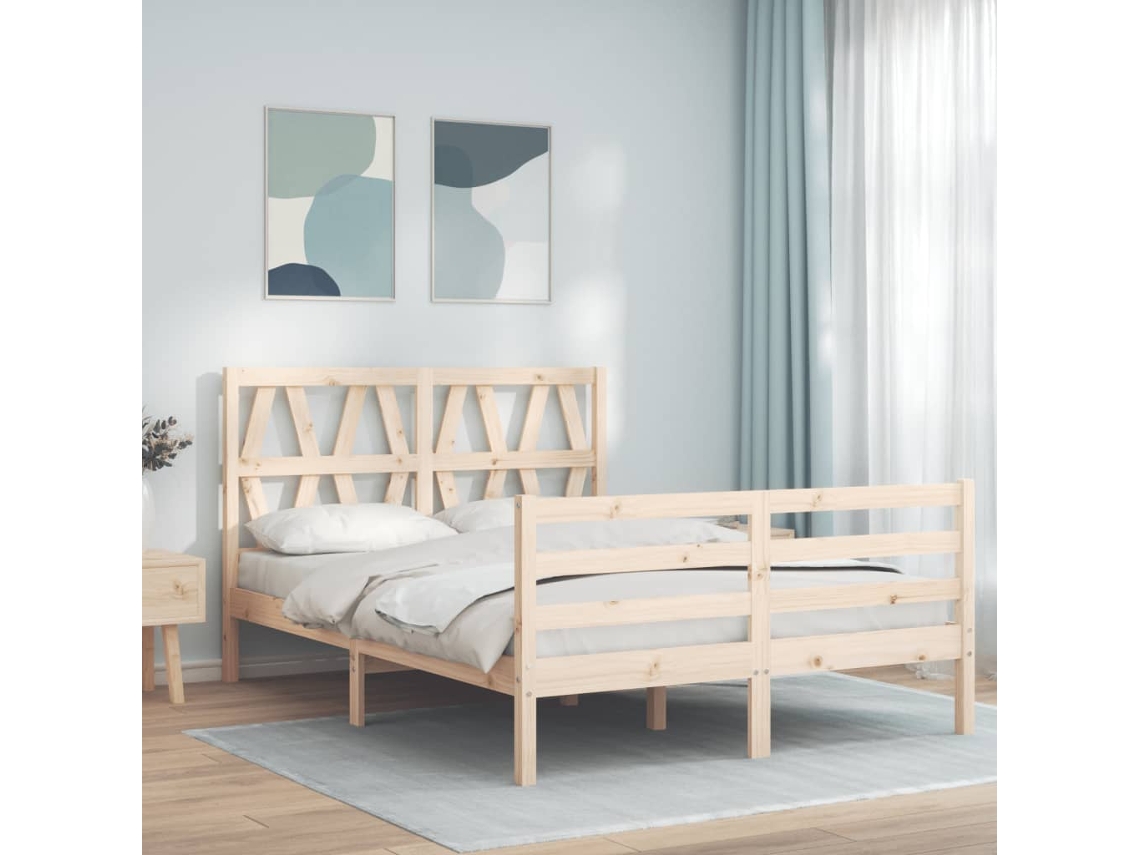 Marco de Cama con Cabecero Cmmadeira Marrón (120x200cm)