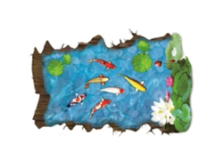 Pegatinas 3D impermeables de peces loto para decoración de acuarios