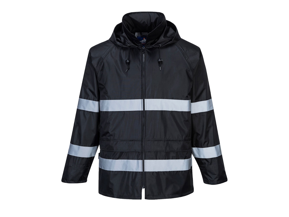 Chaqueta Impermeable Alta Visibilidad Iona | Trabajo Exterior Negro / S