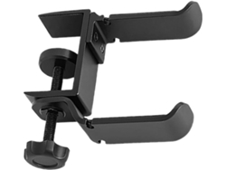 Soporte Doble De Plástico Negro Para Auriculares Con Gancho De Escritorio