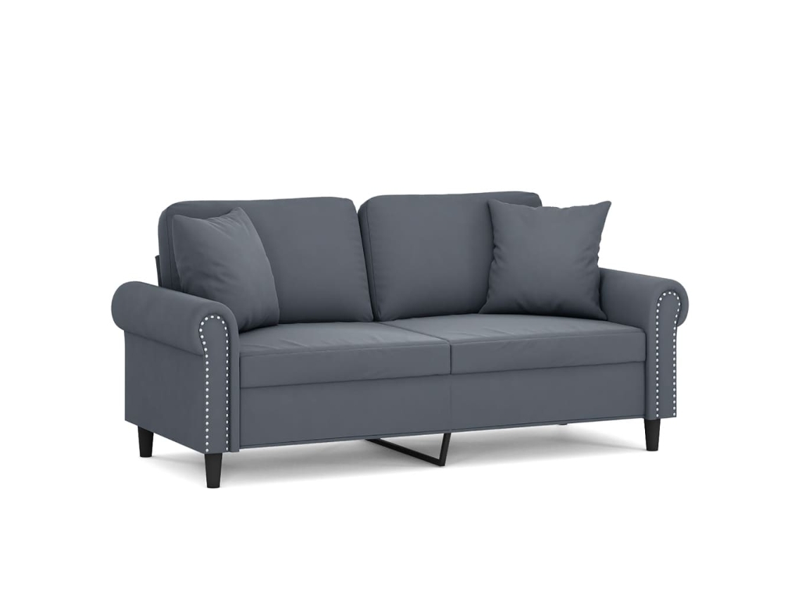 Maison Exclusive - Sofá De 2 Plazas Con Cojines Terciopelo Gris Oscuro 140 Cm