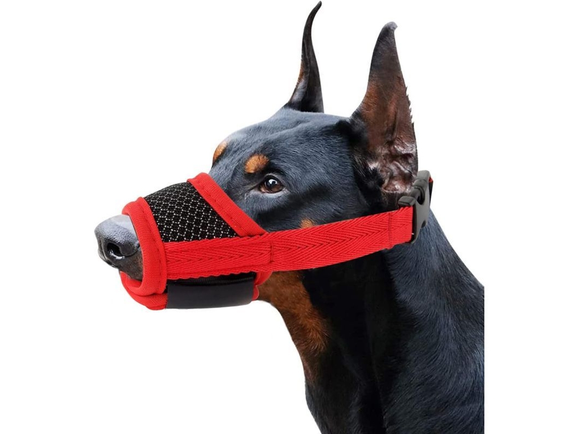 Bozal transpirable y ajustable Linjou para perros grandes, medianos y pequeños, talla M.