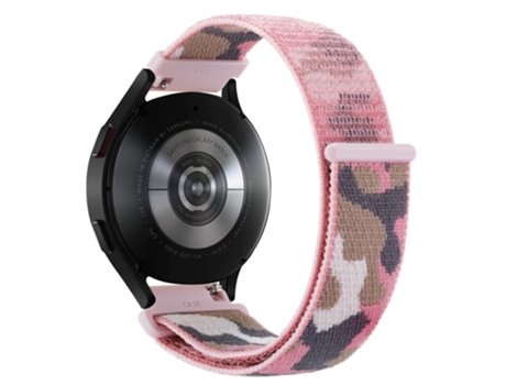 Correa de nailon 22mm ajustable para Samsung Galaxy Watch 3 45mm/Huawei Watch GT3 Pro 46mm - rosa