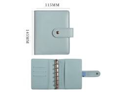 Cuaderno A7 De Piel Sintética Con 6 Agujeros, Color Macarrón (cubierta Azul)