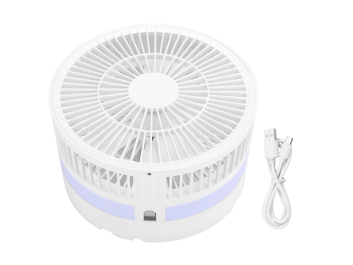 Ventilador de pie plegable, ajustable y recargable por USB, portátil
