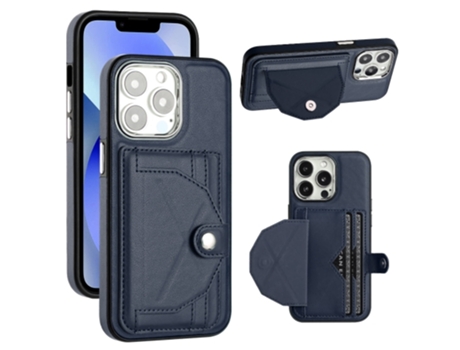 Funda Mobile Phone Cases Shockproof With Card para iPhone 13 Pro Piel Marrón