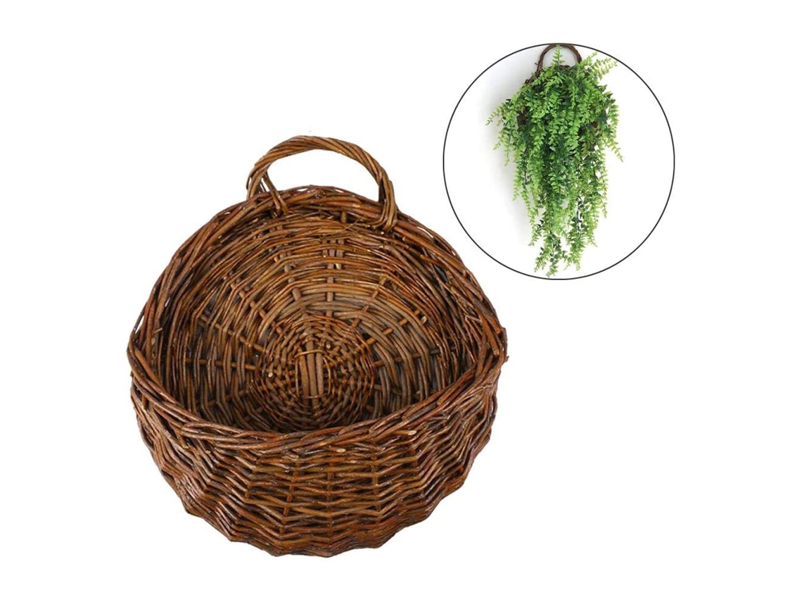 Cesta Colgante Para Flores De Pared, Estilo Rústico Retro, Decorativa Para Jardín O Hogar, 25 Cm.