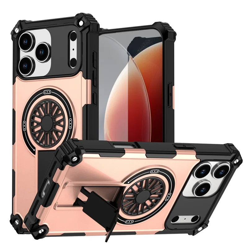 (oro Rosa, Iphone 14 Pro Max) Funda Protectora Reforzada, Compatible Con Carga Inalámbrica Magnética, Protección Contra Caídas.