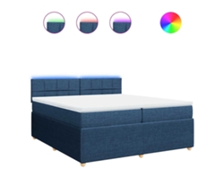 Maison Exclusive - Cama Box Spring Con Colchón Tela Azul 200x200 Cm