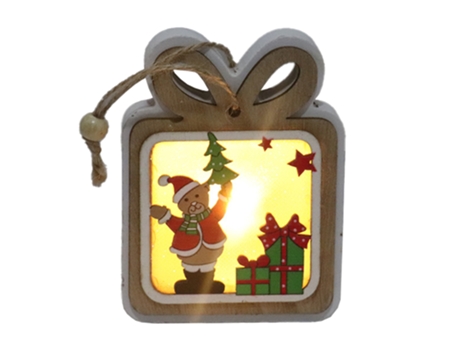 Luces de Navidad ZMDECQNA Adornos Colgantes Luz Decoraciones Ligeras Suministros Decoración Madera Marrón