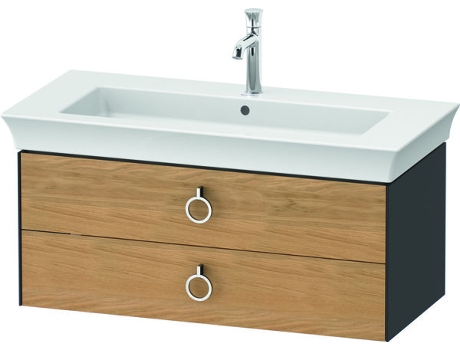 DURAVIT White Tulip, mueble de baño colgado en la pared, ancho 984 x fondo 458mm, con 2 cajones, con tirador, WT43520