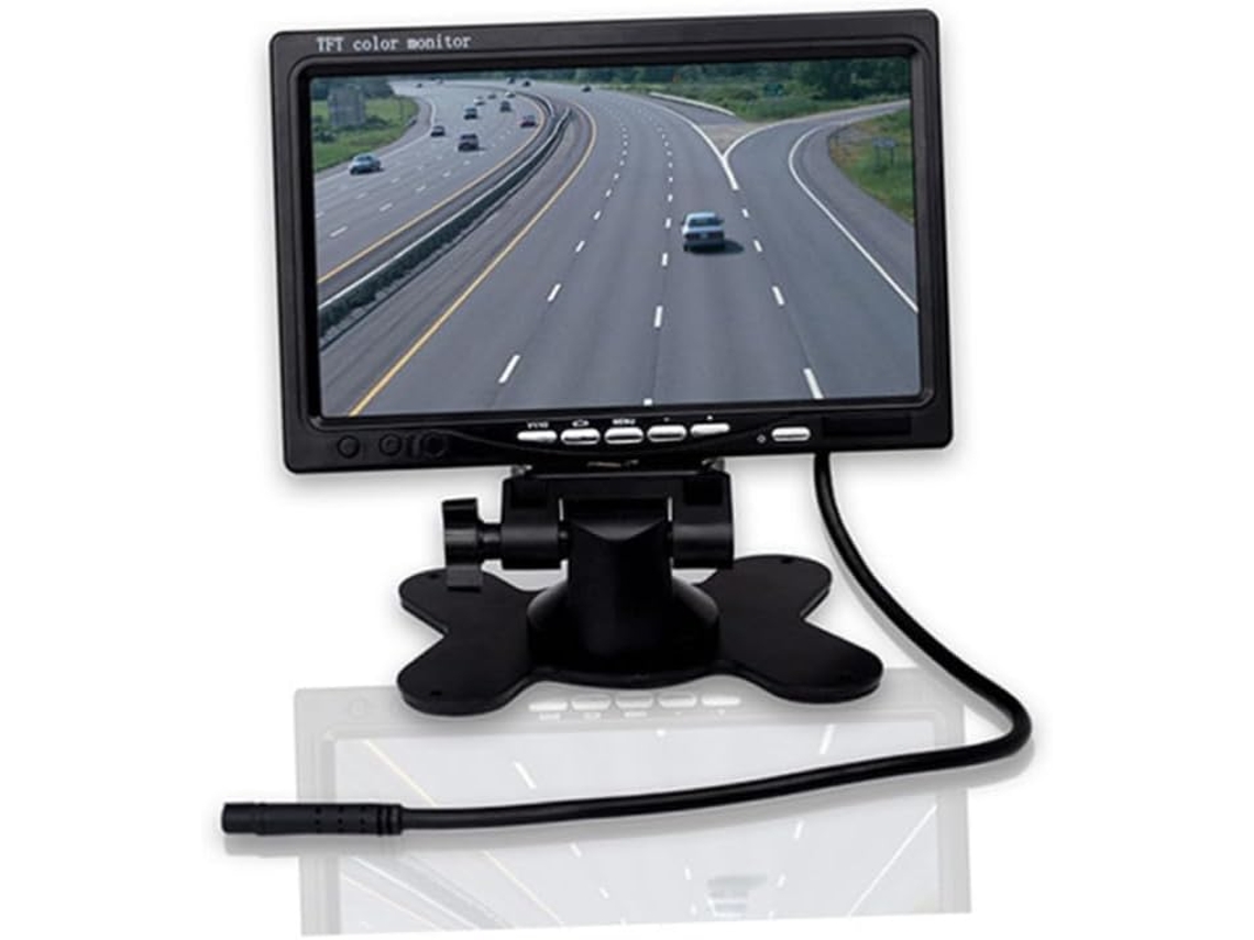 Monitor Para Espejo Retrovisor De Coche Con Entradas De Vídeo, Pantalla Lcd Tft De Alto Contraste, Soporte Y Mando A Distancia.