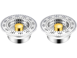 Juego De 2 Filtros De Desagüe De Acero Inoxidable Para Fregadero - Tapones Antiobstrucción - Rejillas De Drenaje