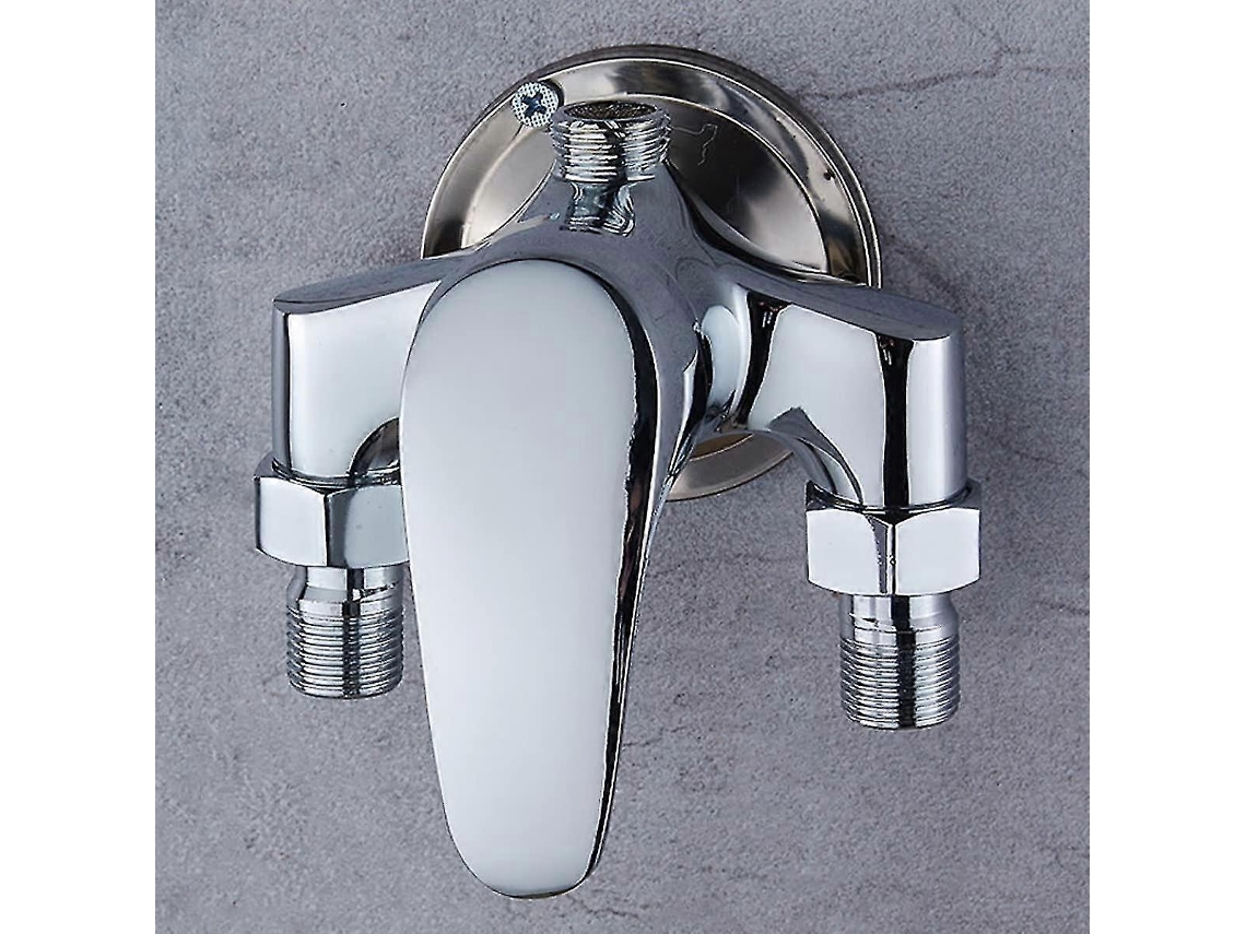 Grifo Mezclador De Ducha Baño Caliente Frío Latón Cromado Contemporary Instalación Fija G1/2 Shikai 2023