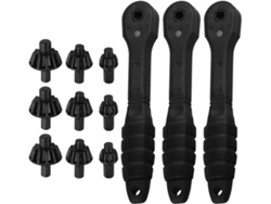 Llave de carraca 2 en 1 con mandril, herramienta de repuesto ergonómica para taladro.