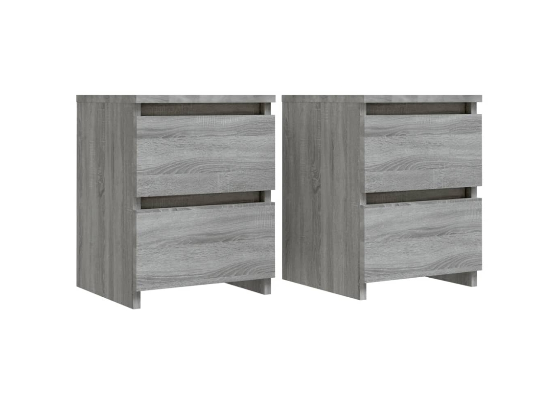 Maison Exclusive - Mesitas De Noche (2 Unidades), Color Gris Sonoma, 30x30x40 Cm, Madera De Ingeniería