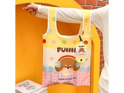 Bolso de mano con diseño de dibujos animados, portátil, reutilizable, plegable, de gran capacidad, ideal para ir de compras y como bolso de hombro. ¡Genial!