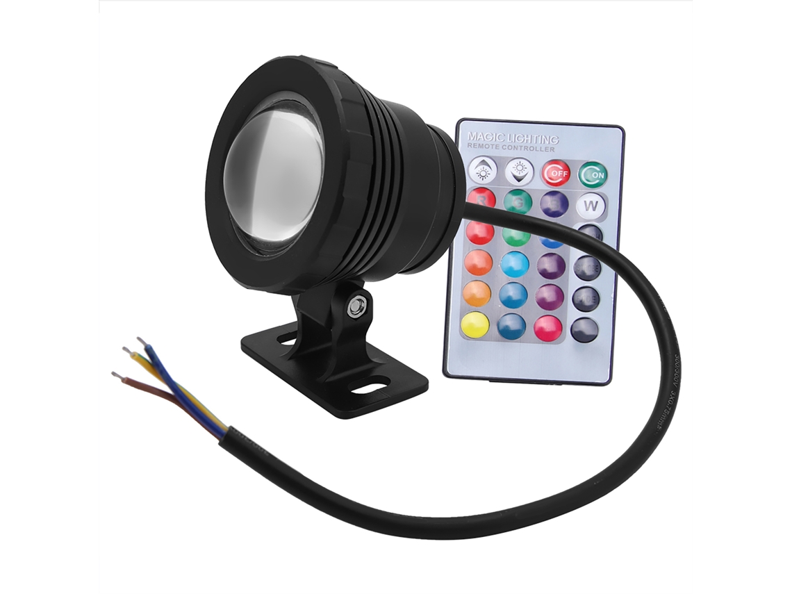 2026-luz Submarina Led Rgb Impermeable Multicolor Foco Exterior Jardín Ac/dc 12v (negro)