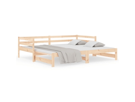 VIDAXL Sofá cama con cajón madera maciza de pino (90x200 cm)