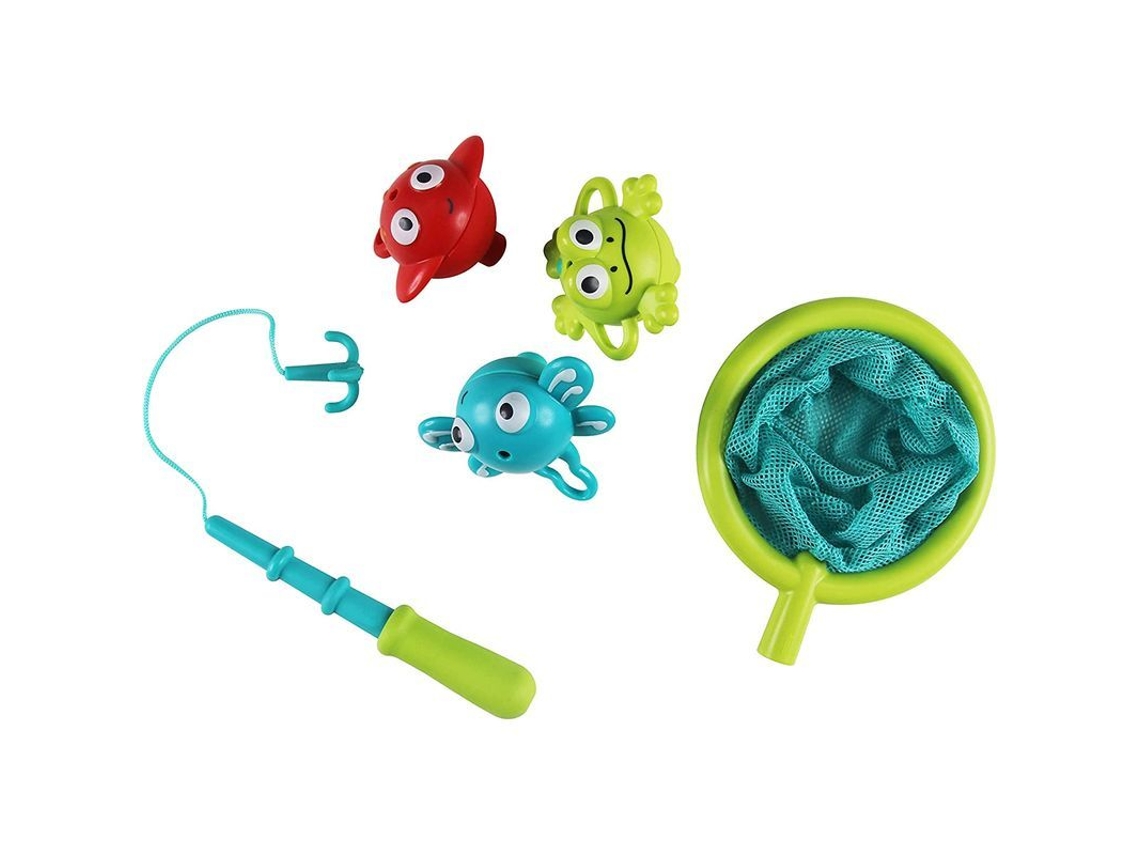 Kit De Pesca Doble Diversión | Criaturas Marinas Saltarinas Con Red Y Caña De Pescar Desmontable