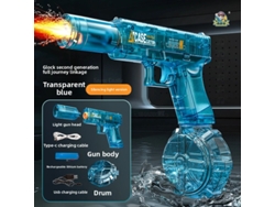 Pistola de agua eléctrica de juguete para niños con simulación de lanzamiento y retroceso, con luz y sensor automático. Mdug (azul)